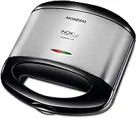 Grill e Sanduicheira Premium, Mondial, Preto/Inox, 800W, 110V - S-07
