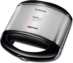 Grill e Sanduicheira Premium, Mondial, Preto/Inox, 800W, 110V - S-07