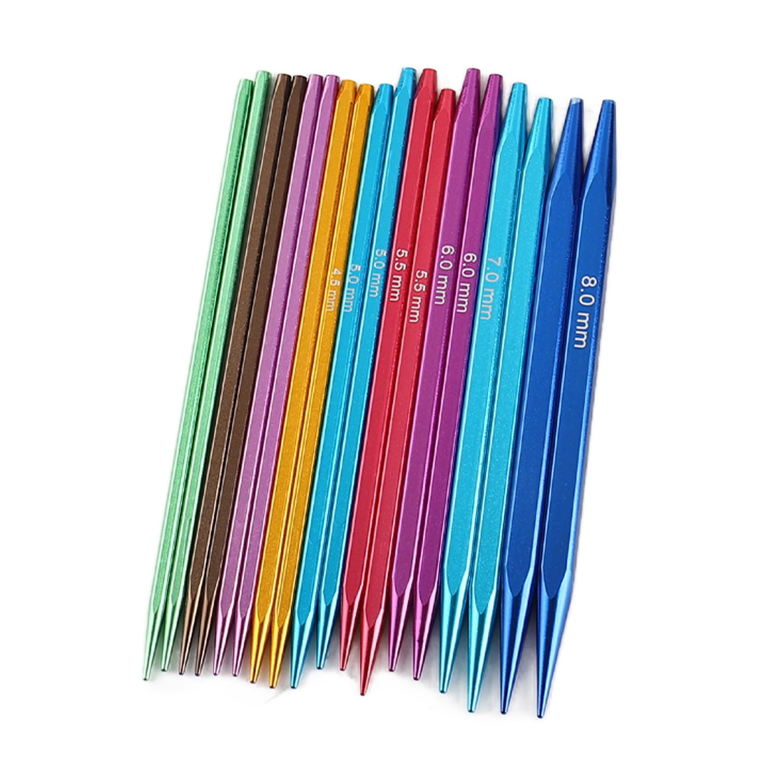 Qudinip Juego de Agujas de Tejer Circulares, Coloridas Agujas Cuadradas de Aluminio con 9 Tamaños para una Experiencia de Tejido Suave, 3,5-8 Mm