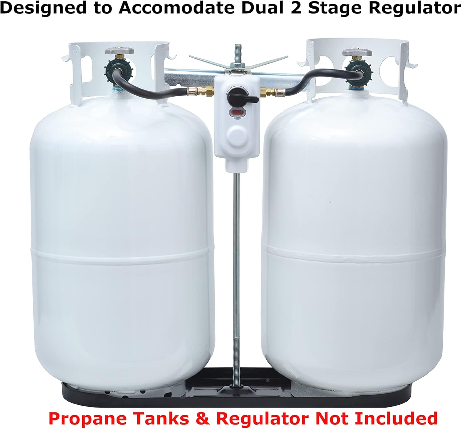 Flame King Dual RV Propane Tank Cylinder Rack For RVs and Trailers for 30lb Tanks - KT30MNT (Tanks not included) , Black : Automotive