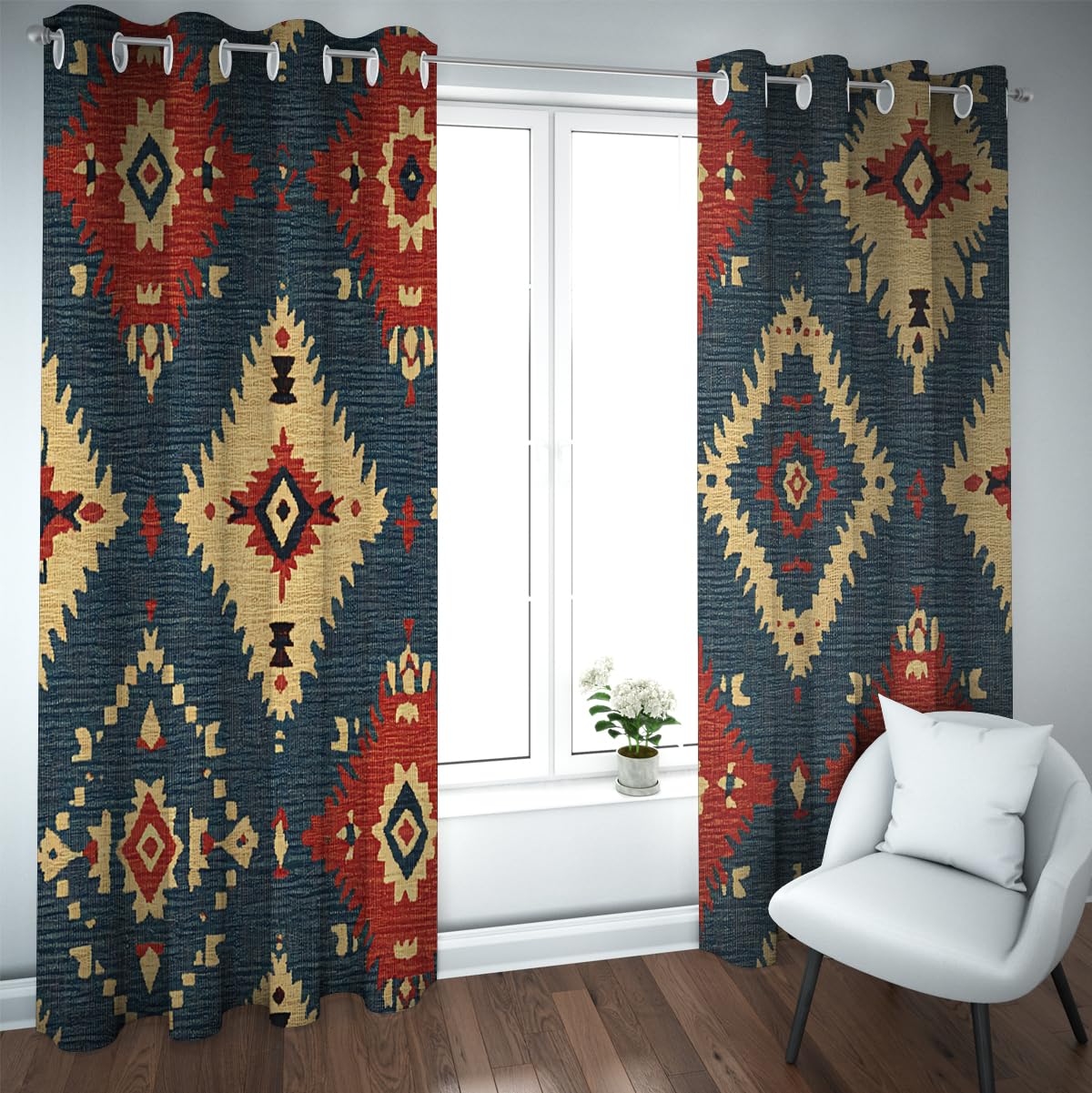 Rideaux rétro orientaux haut de gamme pour décoration raffinée