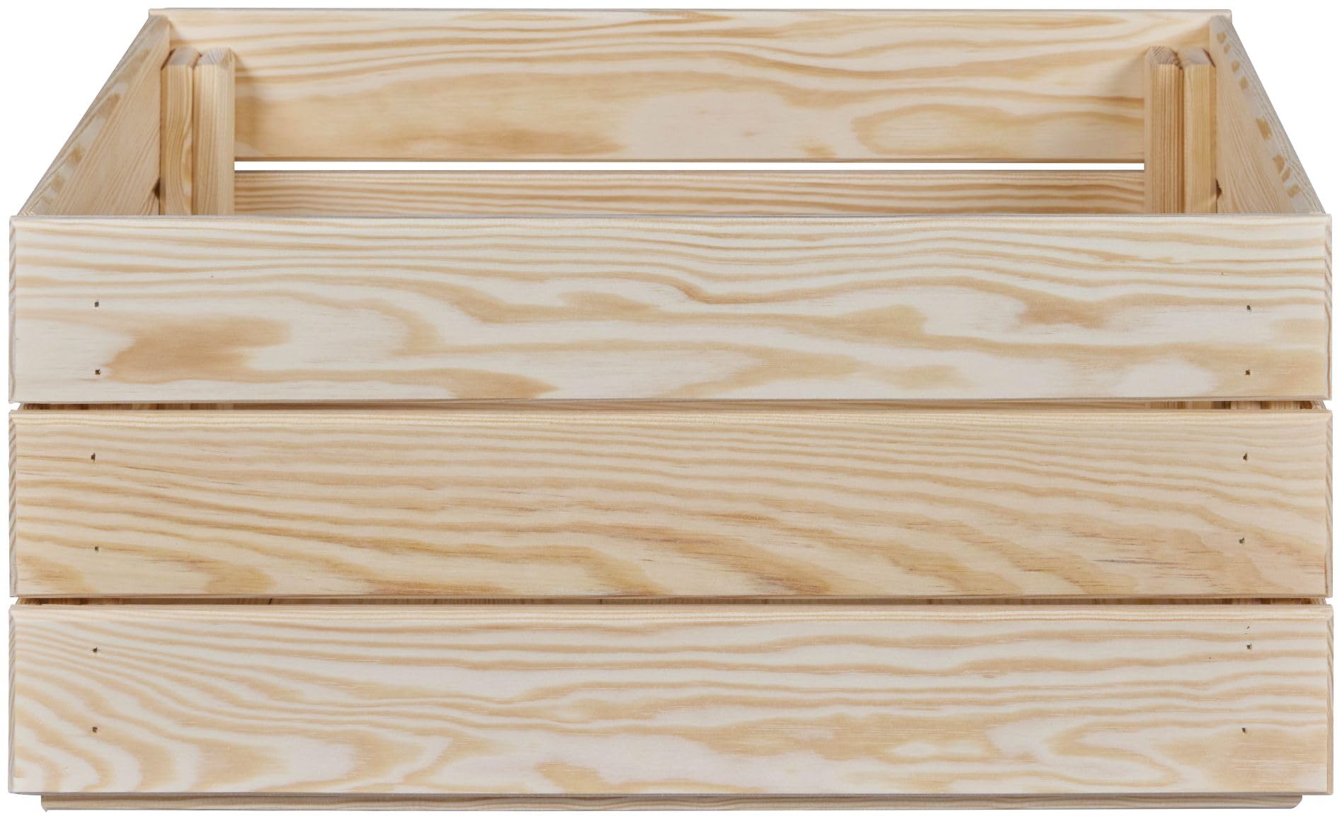 Holzkiste Aufbewahrungsbox stapelbar Thea L Kiefer natur 65 x 31,5 x 23 cm