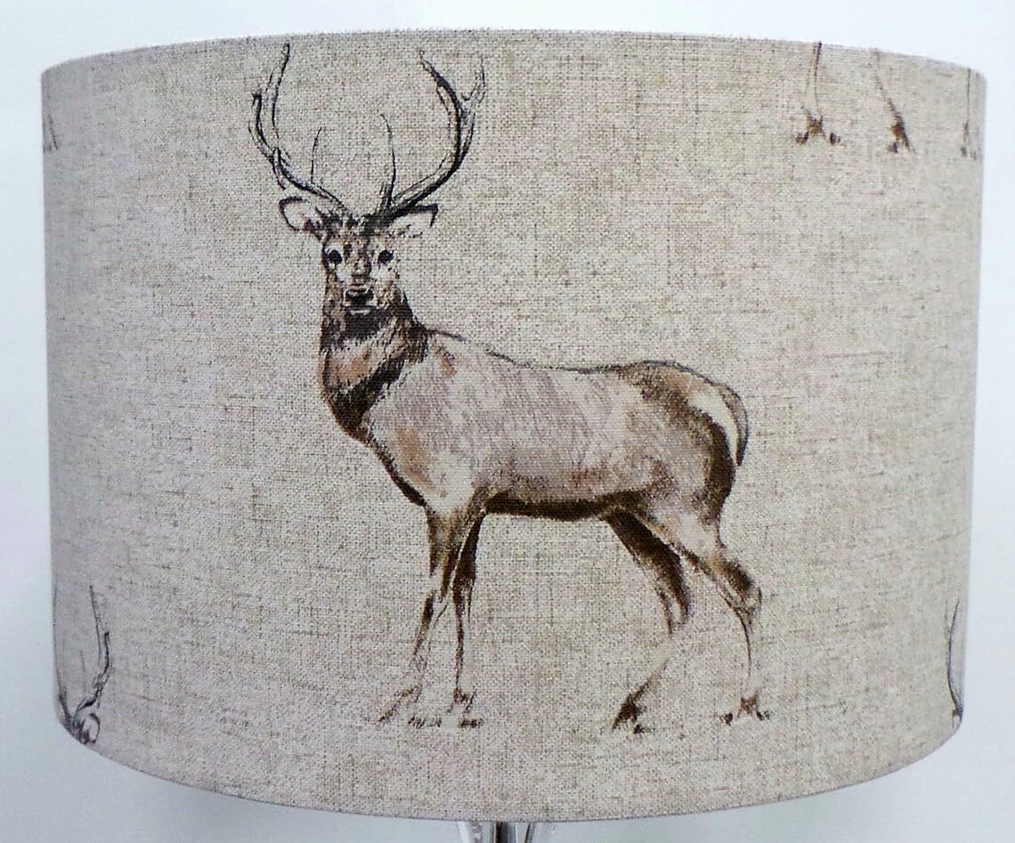 Furniture Checklist Glencoe Stag (Fryetts) Drum Lampshade - Stag Ceiling Lampshade/Table Lamp Shade/Diameter 8''(20Cm), 10''(25Cm), 12''(30Cm), 14''(35Cm), 16''(40Cm) (10''(25Cm) Ceiling Lampshade)
