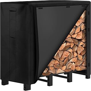 Amagabeli 4ft Firewood Log Rack with Cover Outdoor Heavy Duty Firewood R...