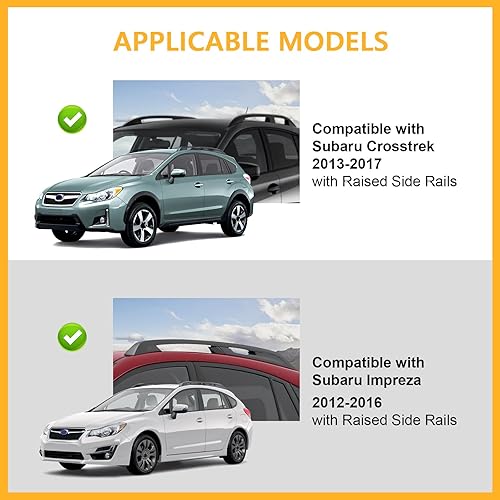 Miniatura 2 de Tuyoung Barras transversales de techo para Subaru Crosstrek 2013-2017, apto para Impreza 2012-2016, barras transversales de aluminio, barras de