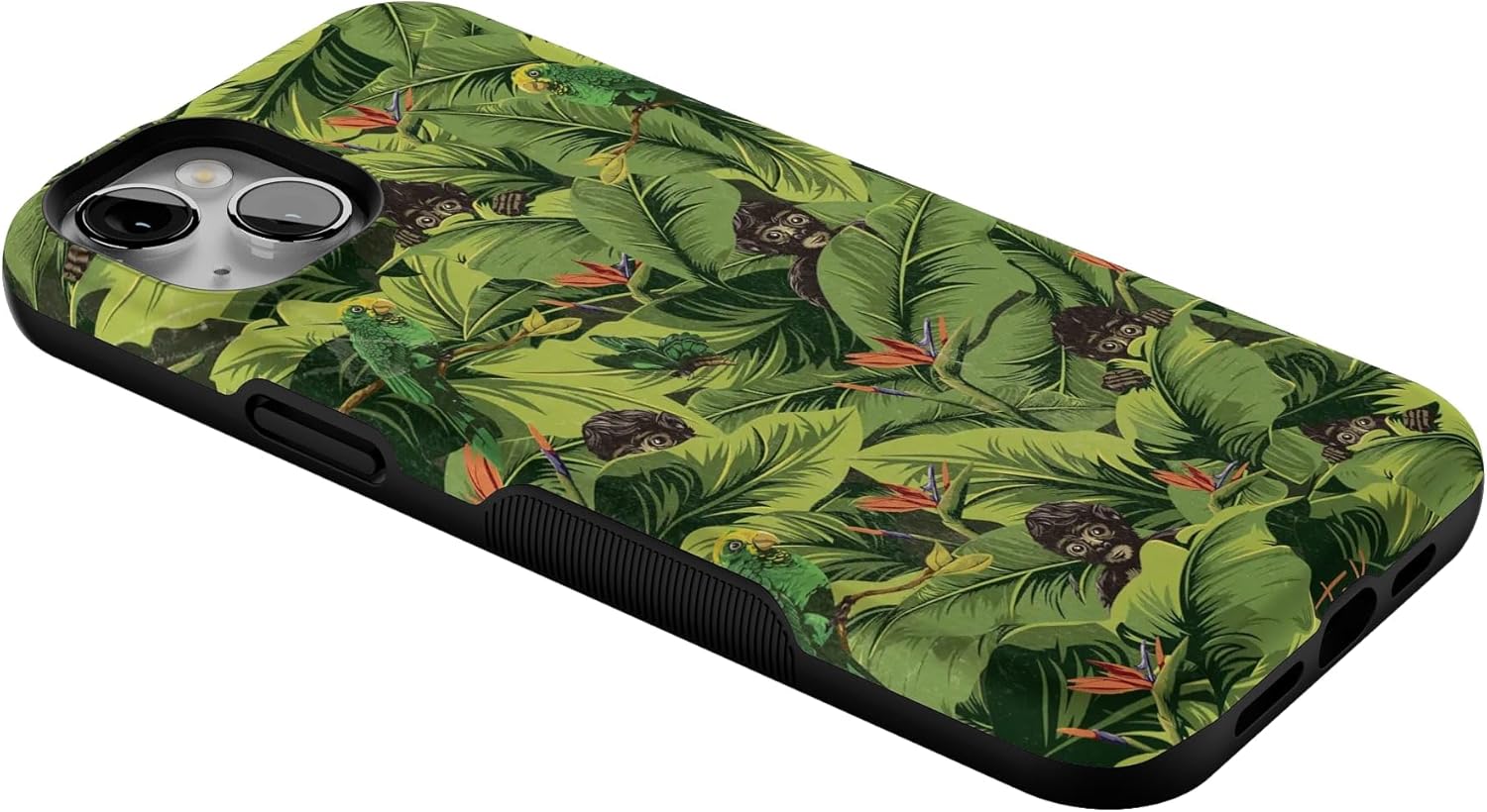 Casely iPhone 14 Plus Case | Sneaky Monkeys | Frida Kahlo Floral Jungle | Bold Protective Case Design | Compatible with MagSafe