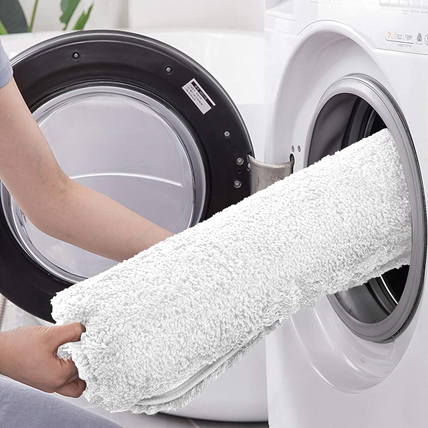 ZLZNX Tapis de Salle de Bain Antidérapant Tapis de Douche Absorbant Tapis de Bain à Poils Longs en Microfibre Douce Tapis pour Salle de Bain et Chambre Lavable en Machine,9,60 * 90CM