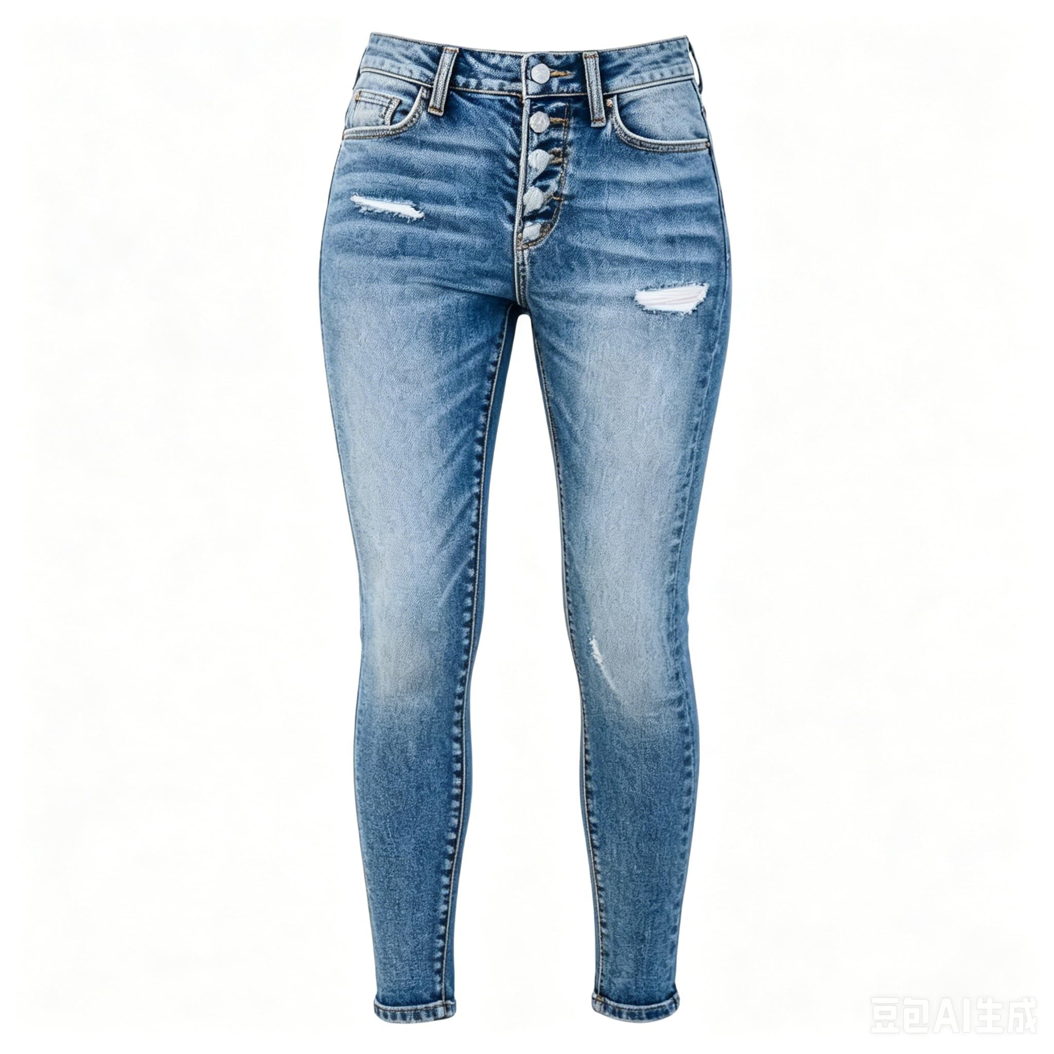 Sosayet Damen High Waist Skinny Jeans aus Stretch-Denim
