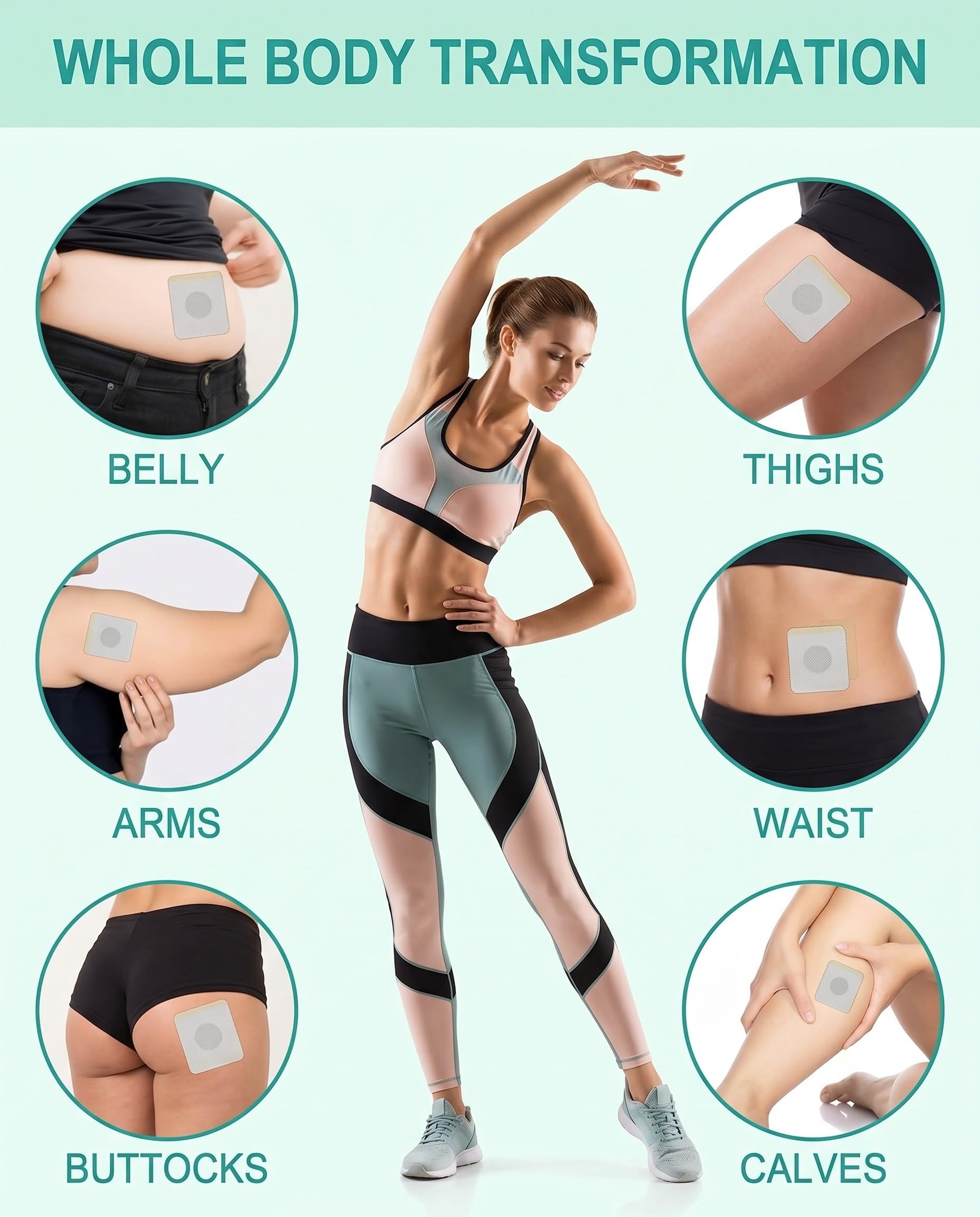 60 Stück Slimming Patch für Ganzen Körper, Abnehmen Schnell Fettverbrenner, Abnehmpflaster Gegen Bauchfett, Weight Loss Stoffwechsel Beschleunigen, Natürliche Inhaltsstoffe