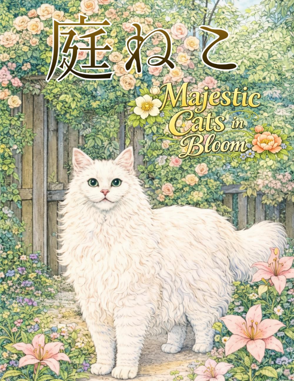 庭ねこ (猫と花々)