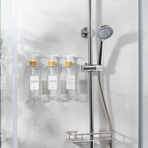 Miniatura 2 de VITVITI Dispensador de champú y acondicionador, dispensador de jabón de ducha recargable de 17 onzas montado en la pared, botellas de ducha de