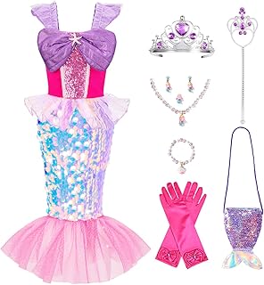 Meland Mermaid Dress for Girls Princess Dress Up for Girls Halloween Costumes for Girls 3-8