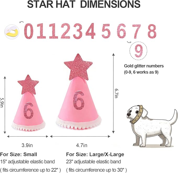 Conjunto de Disfraz y Decoración de Cumpleaños para Perro Rosa miniatura 5