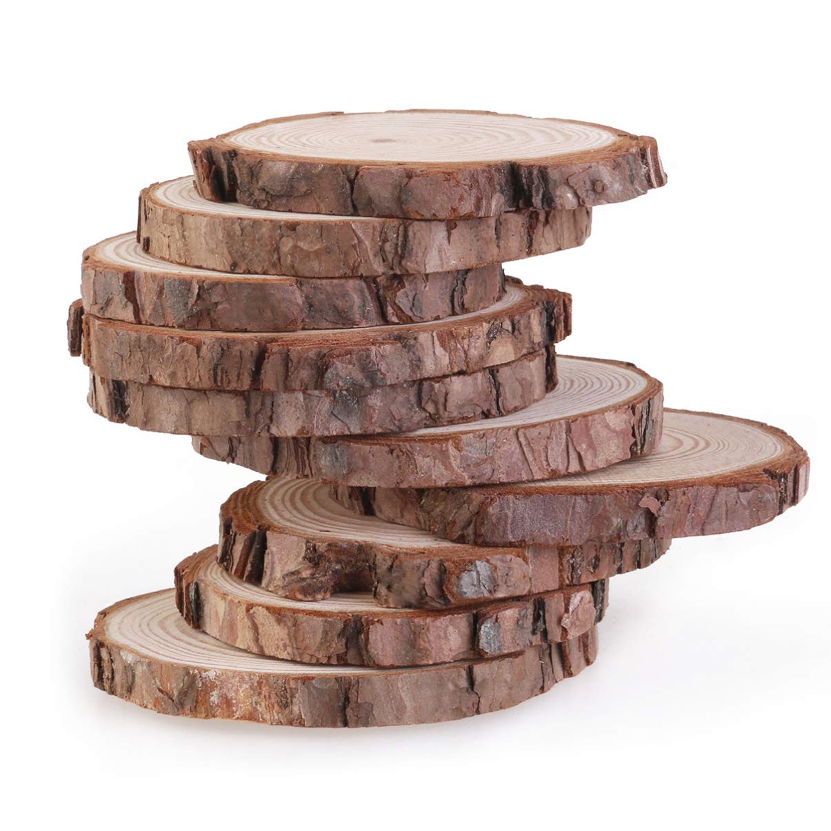 STOBOK Dischi in Legno Decorativi 7-9cm 10 Pezzi per Centrotavola, Fai da Te e Decorazioni Matrimonio