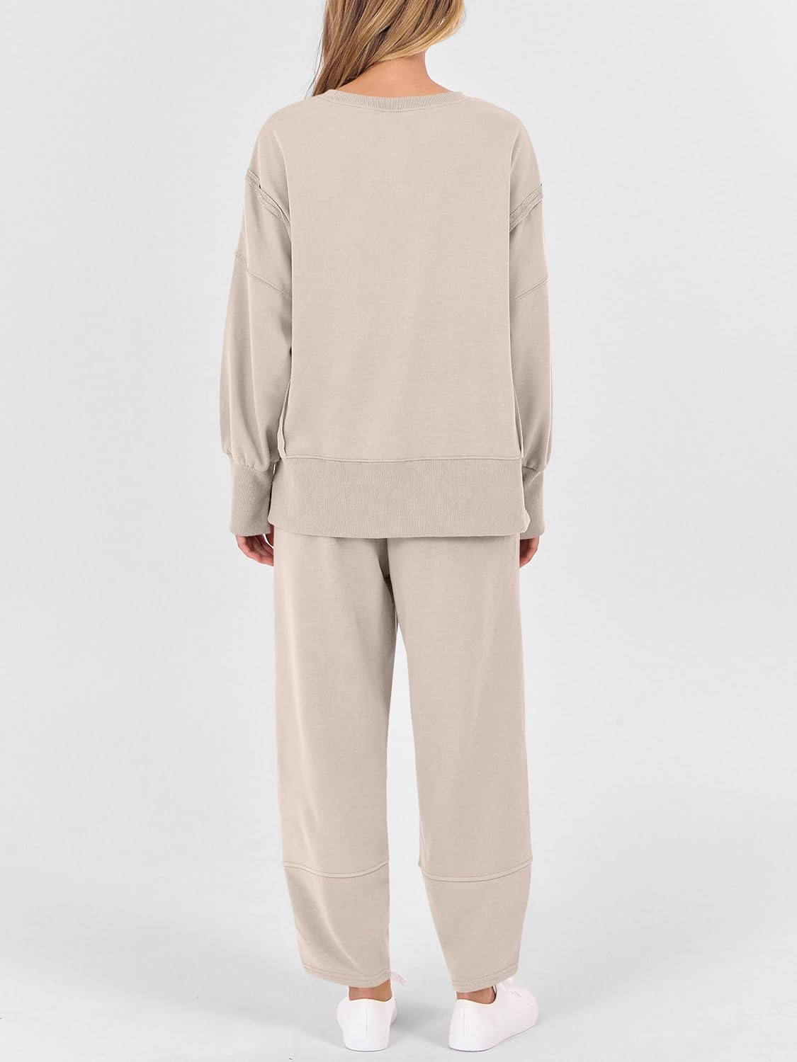 ANRABESS Womens 2 Piece Outfits Sweatsuits Oversized Sweatshirts Barrel Pants Matching Lounge Sets 2025 Fall Travel Clothes - Image 6