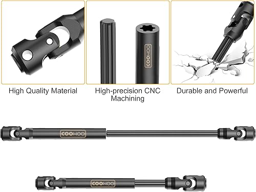 Miniatura 4 de COOWOO Eje de transmisión RC de acero endurecido, pieza de actualización del eje de transmisión central de 4.409-6.417 in para camiones RC escala