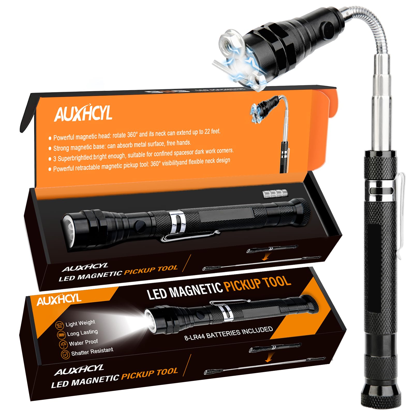 AUXHCYL Gifts for Men, LED Telescopic Magnetic Pickup Tool Valentines Gifts for Him, Technology Gadgets Gift for Mens who Have Everything, Dad Birthday Presents for Men, Fathers Day Presents