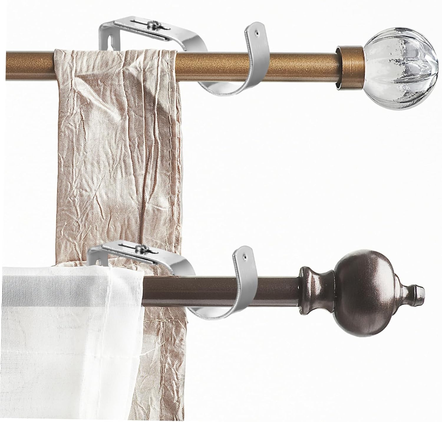 2pcs Blind Rod Brackets for Bay Window Curtain Rods Farmhouse Style Mid Century Modern Decor Drapes Curtain Holders