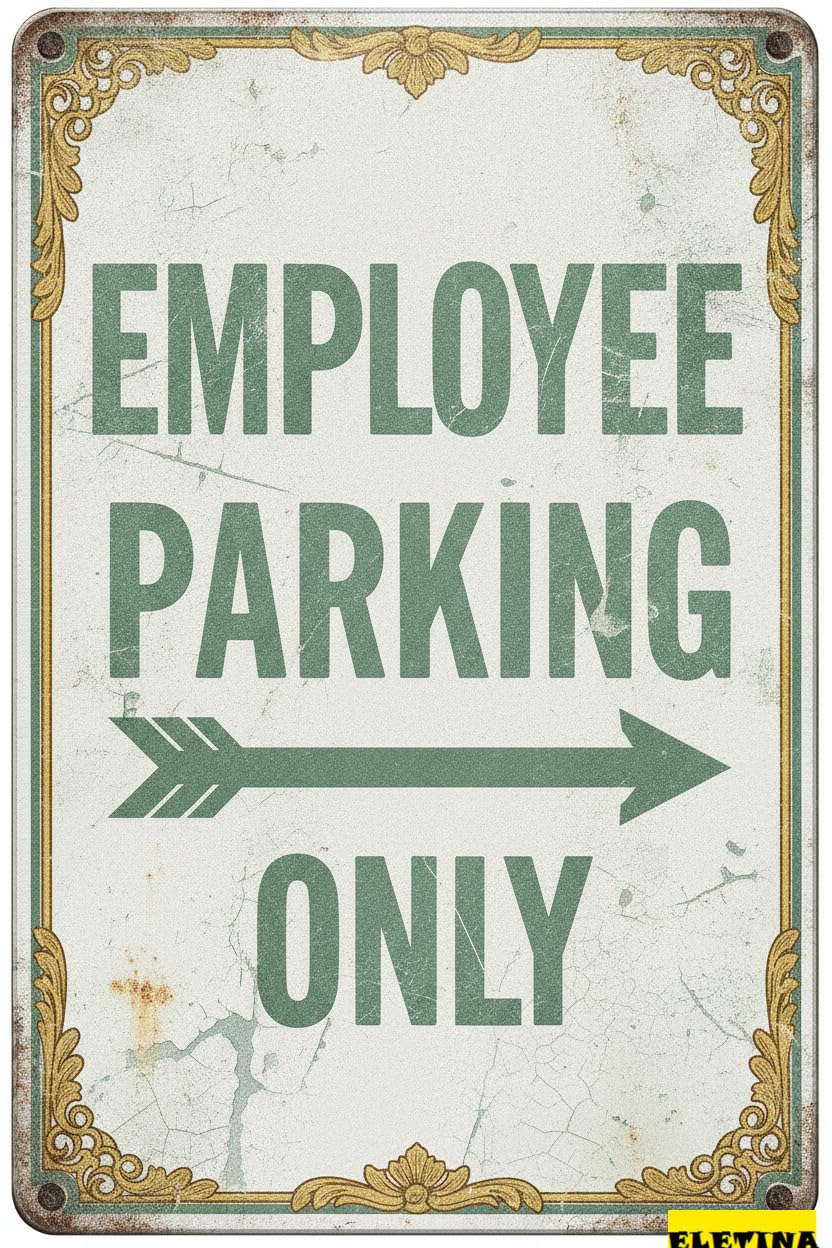 Employee Parking Only Metal Vintage Street Caution Warning Sign Street Gate Outdoor High Way 8x12in