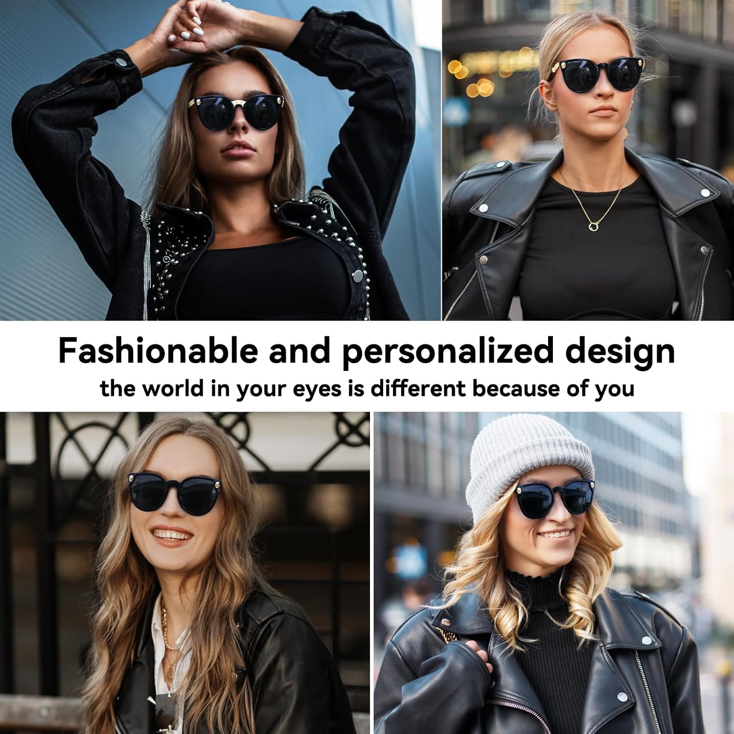 Dollger Rimless Skull Design Cat Eye Sunglasses UV400 Protection - Image 6