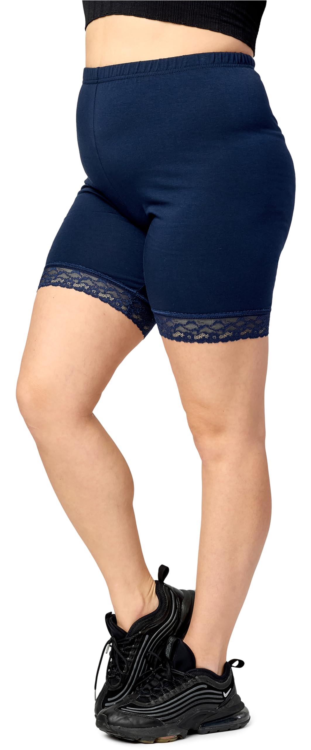 Merry Style Große Größen Damen Kurze Leggings mit Spitze MS10-459