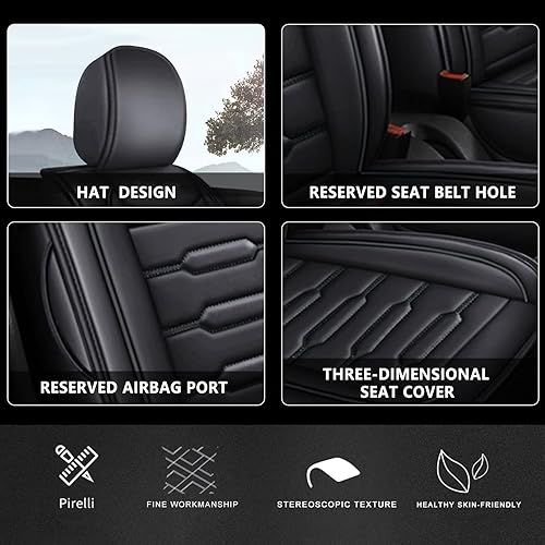 Miniatura 4 de AOMSAZTO Funda de asiento de automóvil para Nissan Frontier 2009-2024, solo 2 asientos delanteros, cojín de asiento de automóvil, cobertura
