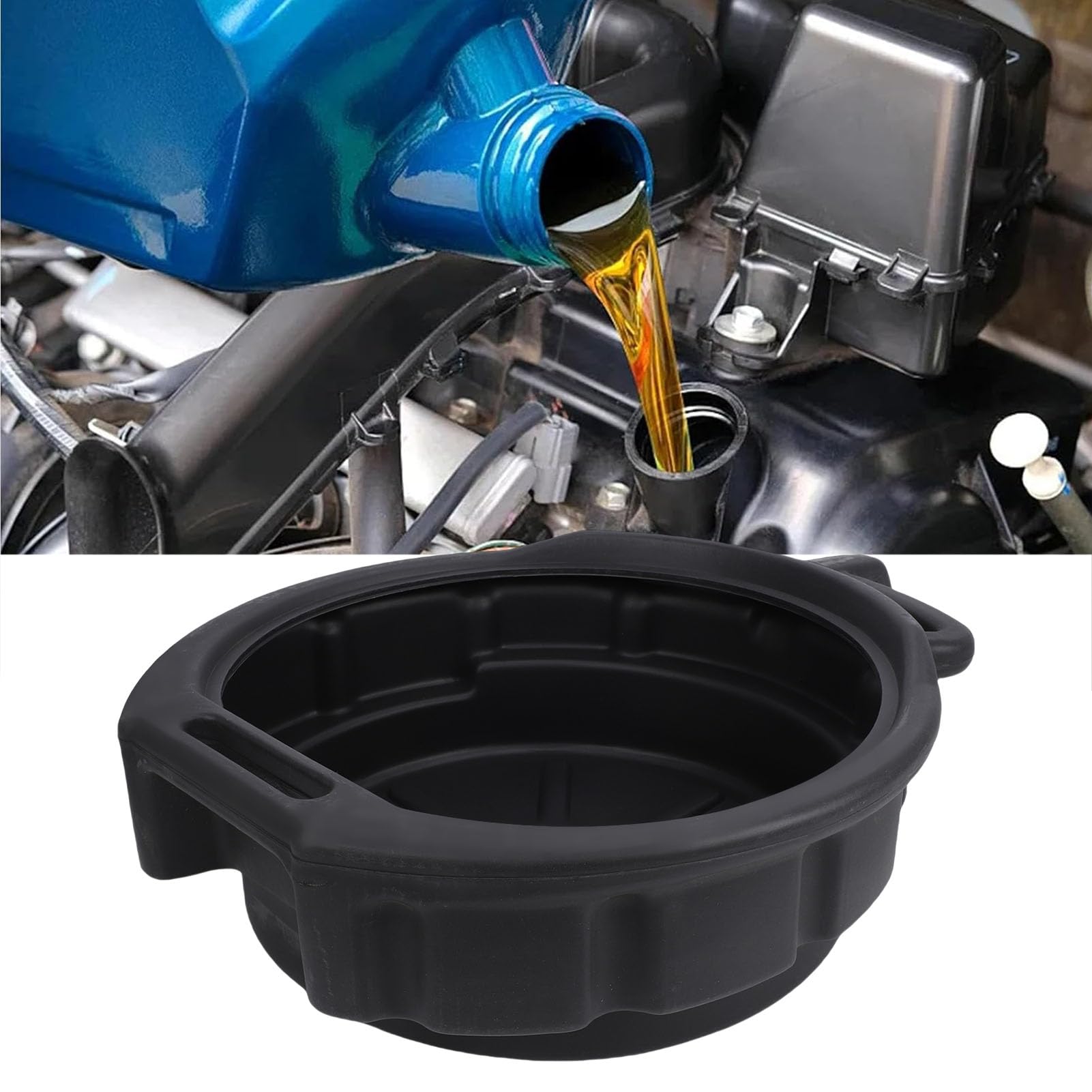 Vaschetta di Raccolta Olio da 10 Litri, Vaschetta Antigelo e Antispruzzo per Olio Motore, in Plastica per Il Cambio Dell'olio, del Fluido della Trasmissione, Dell'olio