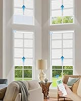 Vista 10 de Persianas enrollables motorizadas de filtrado de luz con control remoto, persianas inteligentes para ventanas que funcionan con Alexa Google a