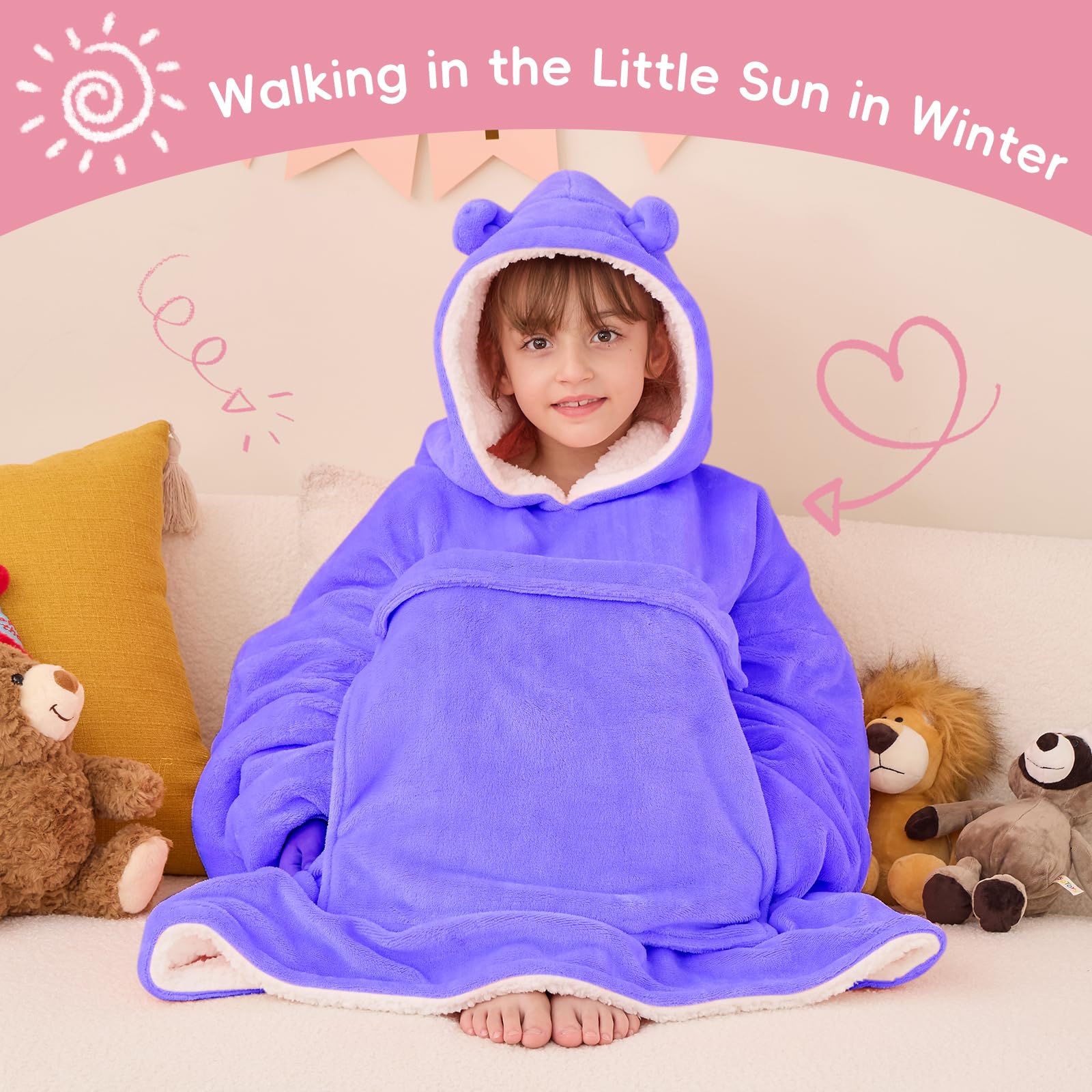 CityComfort Sudadera Con Capucha Batamanta Niña Oversize Sudaderas