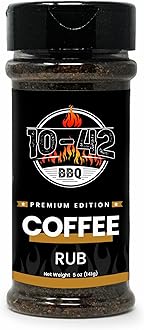 10-42 BBQ Coffee Meat Rub (NO MSG, Low Sodium) 0 Calorie | Premium Edition Steak Seasoning and Dry Rubs | Barbecue Spice Mix for Grilling Meat | Savory Flavor with Incredible Crust | 5 oz