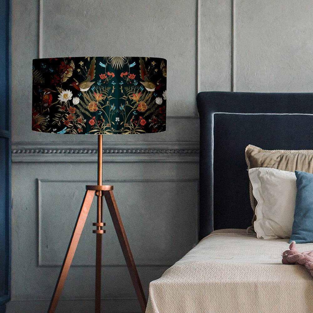 Yosa Lampshade Decor Table Lamp, Bird and Flower Lamp Shades Drum