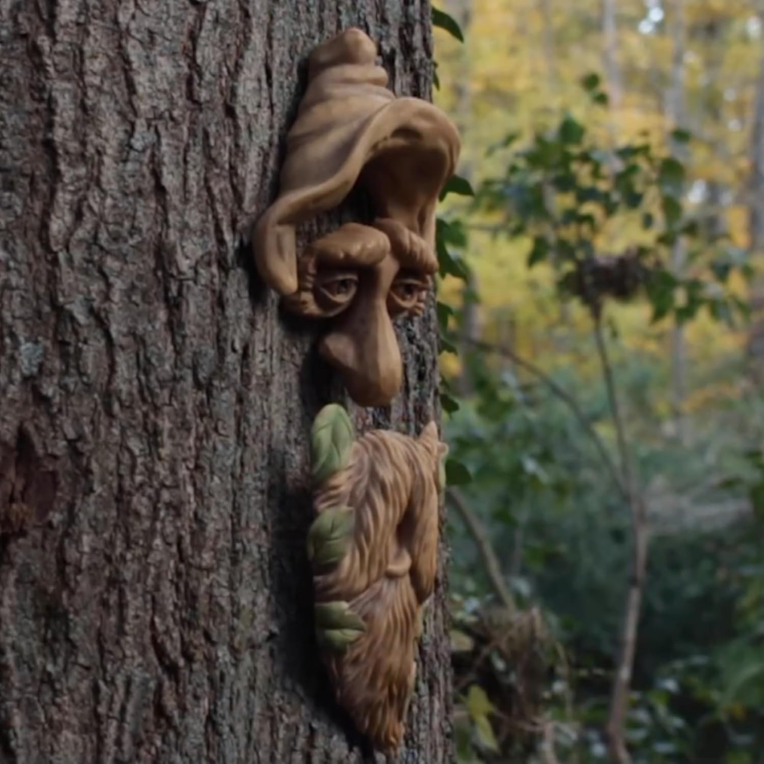 Red Carpet Studios Tree Face Outdoor Décor Wood-Like Hand Painted Sculpted Resin, Hank