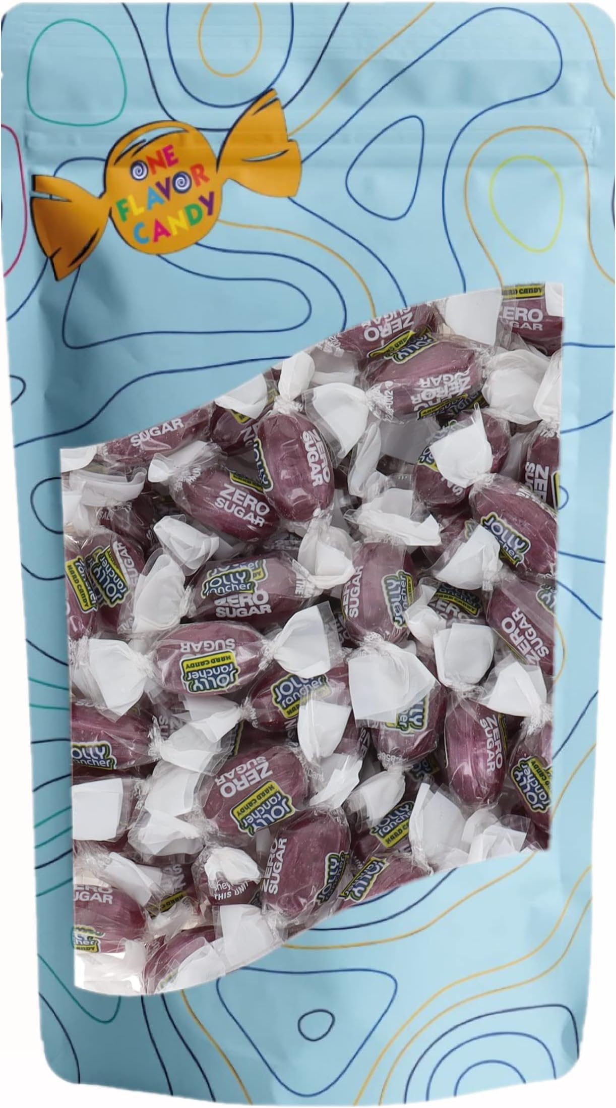 Jolly Rancher World's Best Flavored Fruit Hard Candy Bulk Candies in Sealed Bag Tasty Yummy Perfectly Delicious Time (Sugar Free Grape, 2lb)