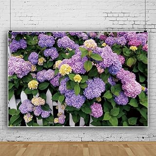Qinunipoto 背景布 紫陽花の背景 夏の花 アジサイ 1.5x1m 壁の飾り 記念写真 ビニール製 写真撮影 backdrop background 撮影背景 撮影シート 記念写真 背景紙 写真スタジオ