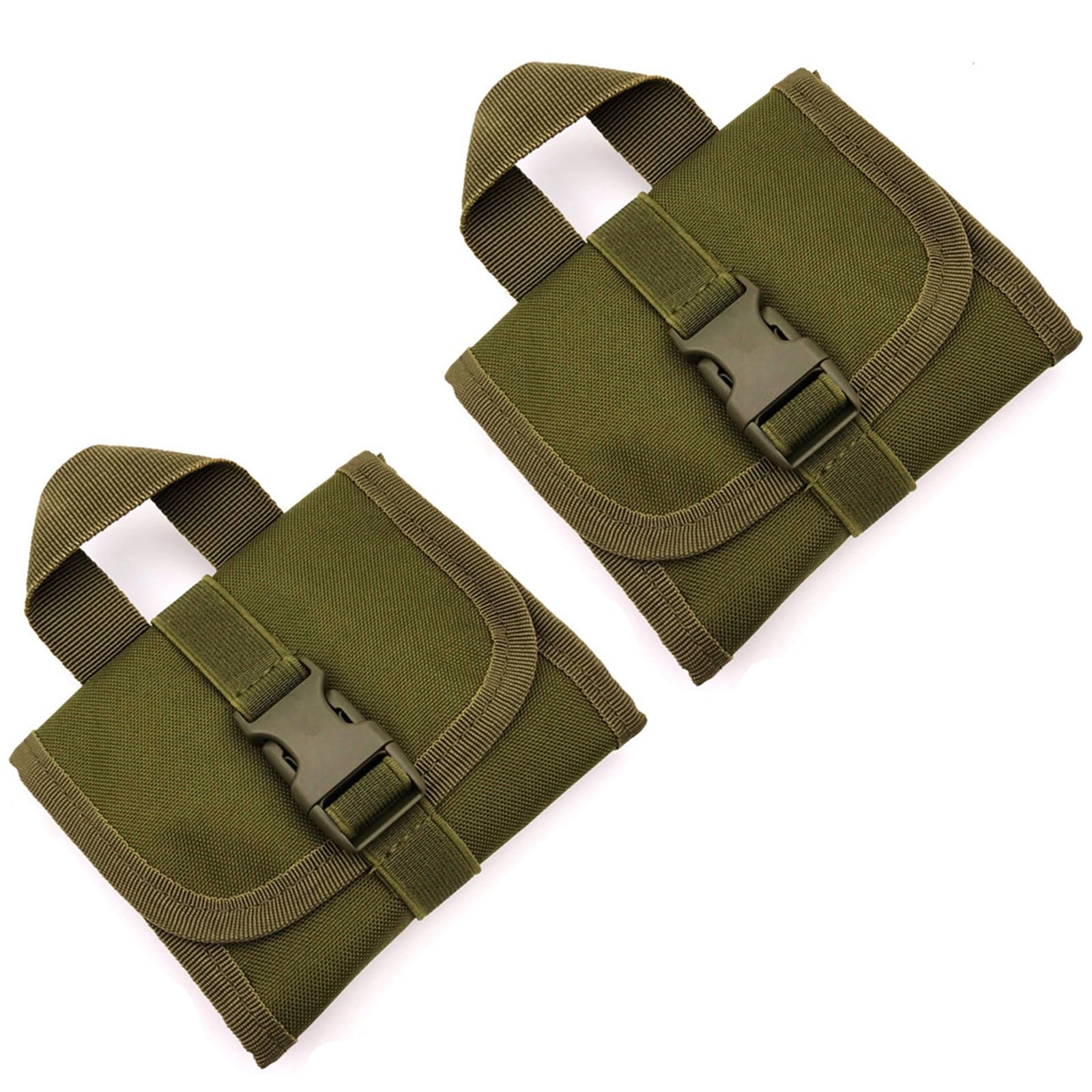 Rifle Bullet Pouch for Belt Cartridge Ammo Bag Shells Holder Waist Molle Magazine Pouch (Green 2pcs)
