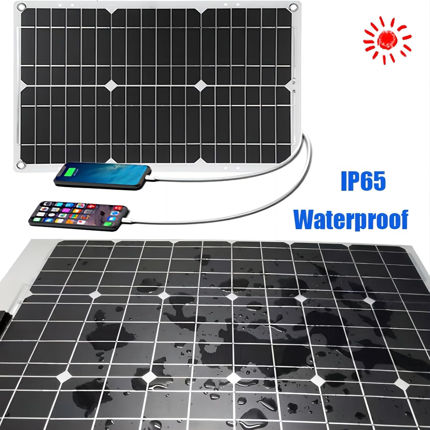 18W Off-Grid Solar Panel Kit with 12V DC Power Converter & 30A Controller - Waterproof & Portable for Outdoor Charging