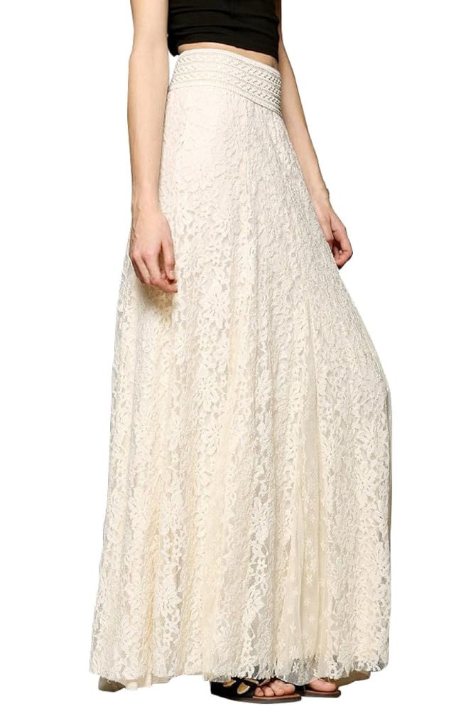 Amazon.co.jp: [PlaisteL] マキシ丈 レース ロング スカート