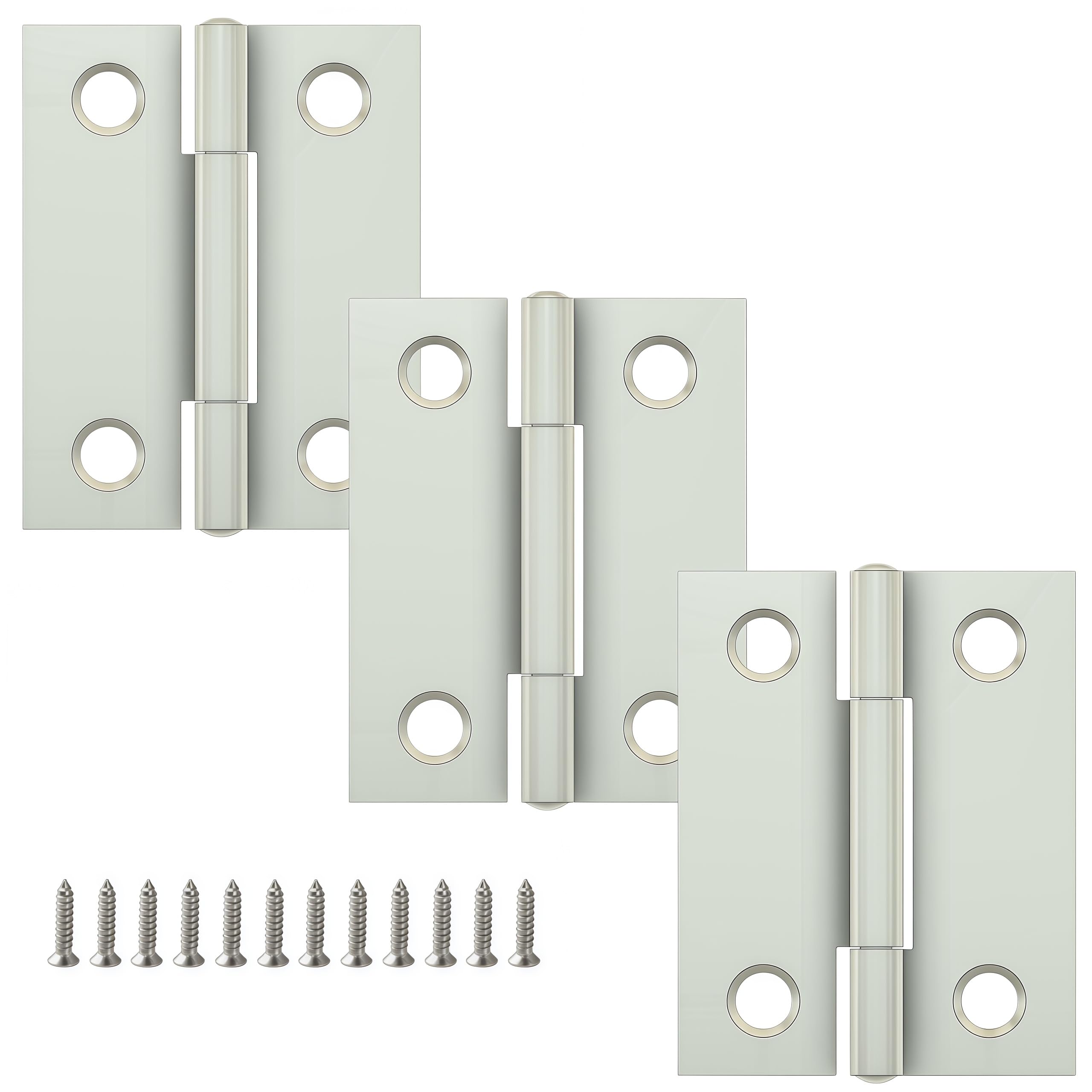 Vbnexyr Regular Folding Hinge 3 Pack Stainless Steel Folding Hinges For Cabinets Casement Hinges And Door/Window Hardware With Screws 38 * 30 * 1.0Mm
