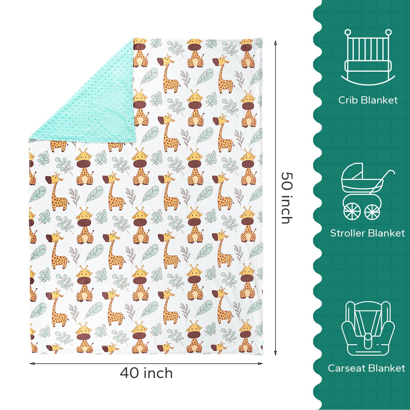 FUNUPUP Coperta per Neonati Cotone, Copertina Neonato 110x140 cm Bifacciale Morbida per Bambino Bambini Bambine