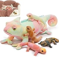 Vista 20 de MorisMos - Animal de peluche de dinosaurio con bebés, mamá dino T-rex de 23.6 pulgadas con 3 juguetes de peluche de bebé dino y 3 huevos de peluche
