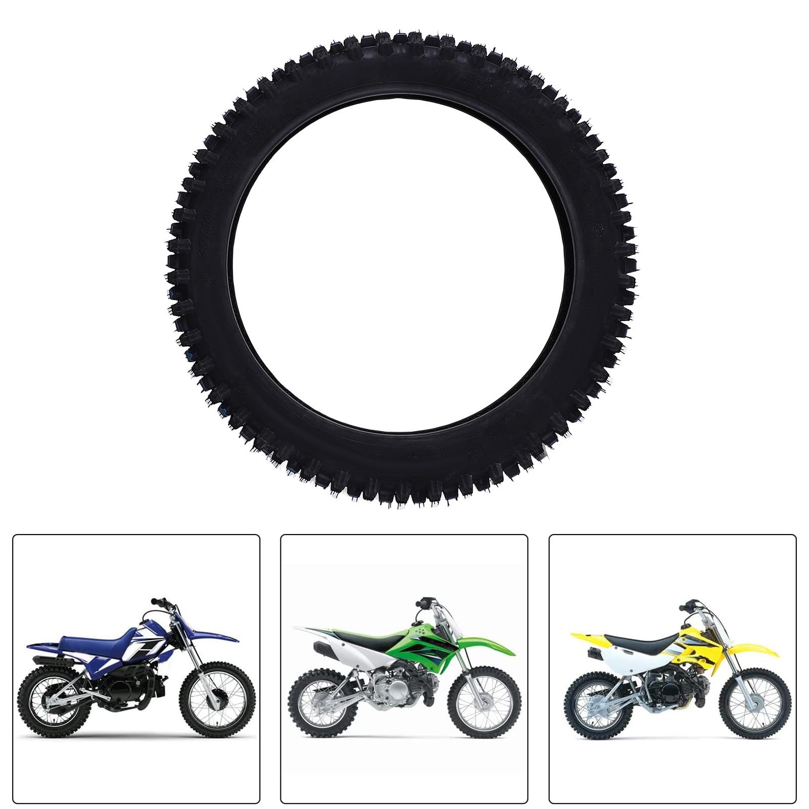 60/100-14 2,50-14 2,75-14 Remplacement du Tube Intérieur du Pneu Avant pour le Vélo de Pit en Terre de 14 Pouces avec Tr87 Tige de Soupape Droite Fit CRF70 CRF110 KLX110 KX60