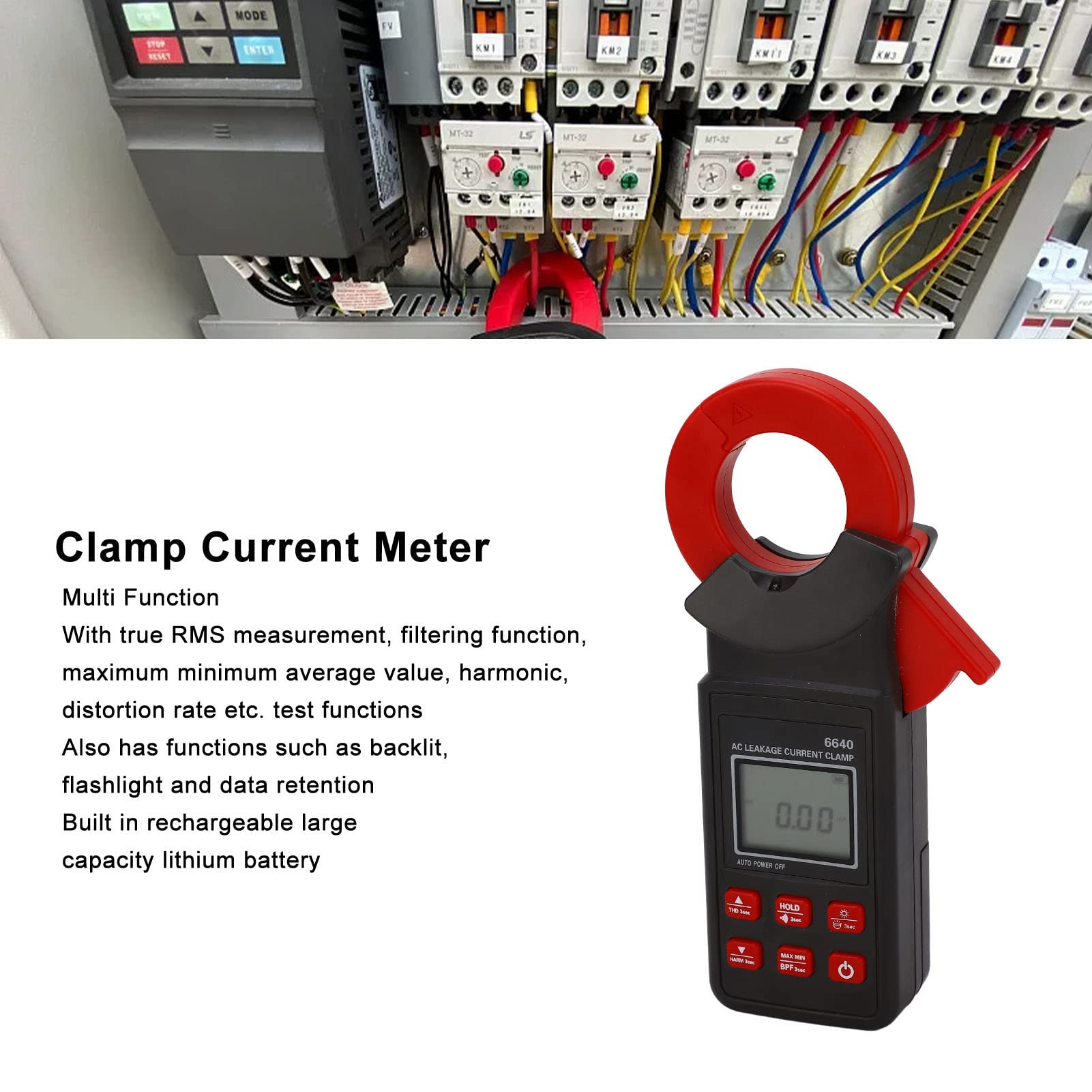 Clamp Medidor de Corriente Anti Interferencia Multifuncional de Alta Precisión Retroiluminada AC Corriente de Fuja Clamp Tester