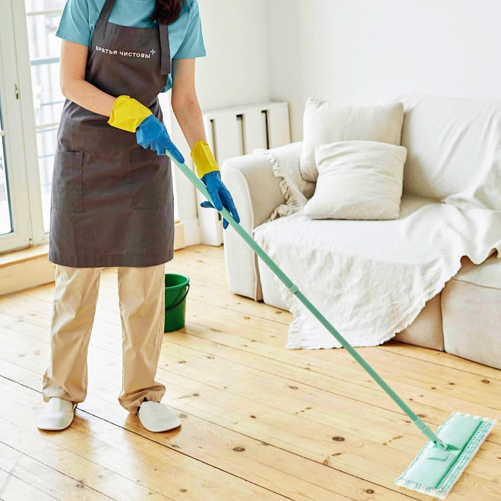 8 piezas de mopa para la mayoría de las mopas planas de tamaño mediano, fundas de repuesto para todos los suelos lisos, funda de fregona para una absorción de agua eficiente y descontaminación
