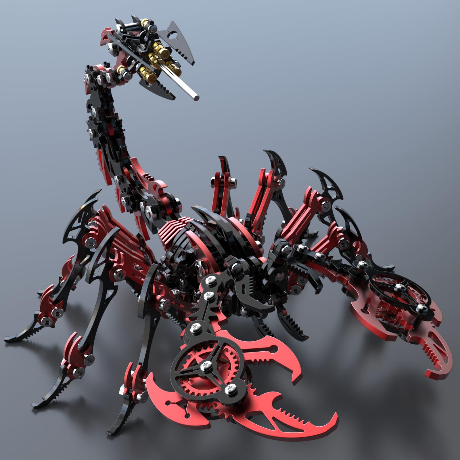 Kolorowe metalowe puzzle 3D Skorpion dla dorosłych, metalowy zestaw do budowy modelu 3D, zabawka do samodzielnego montażu, zestaw do budowy modelu 3D lis z narzędziami, zabawka na biurko