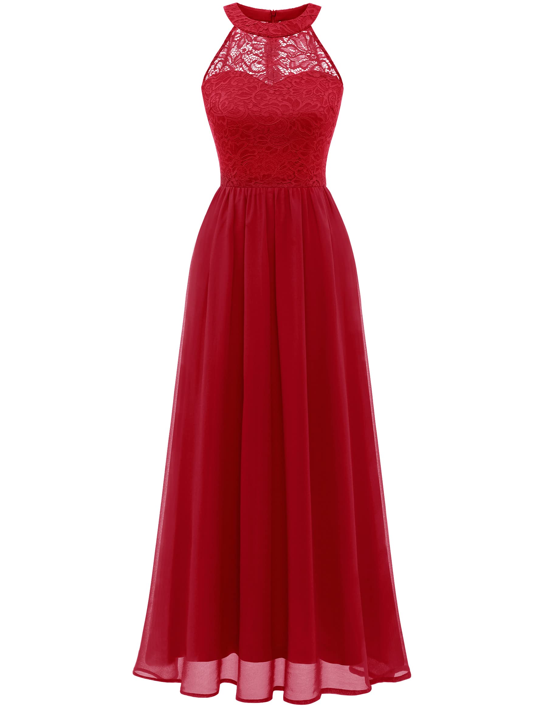 Wedtrend Vestido Largo de Dama de Honor Vestido Boda Fiesta Encaje y Gasa Elegante