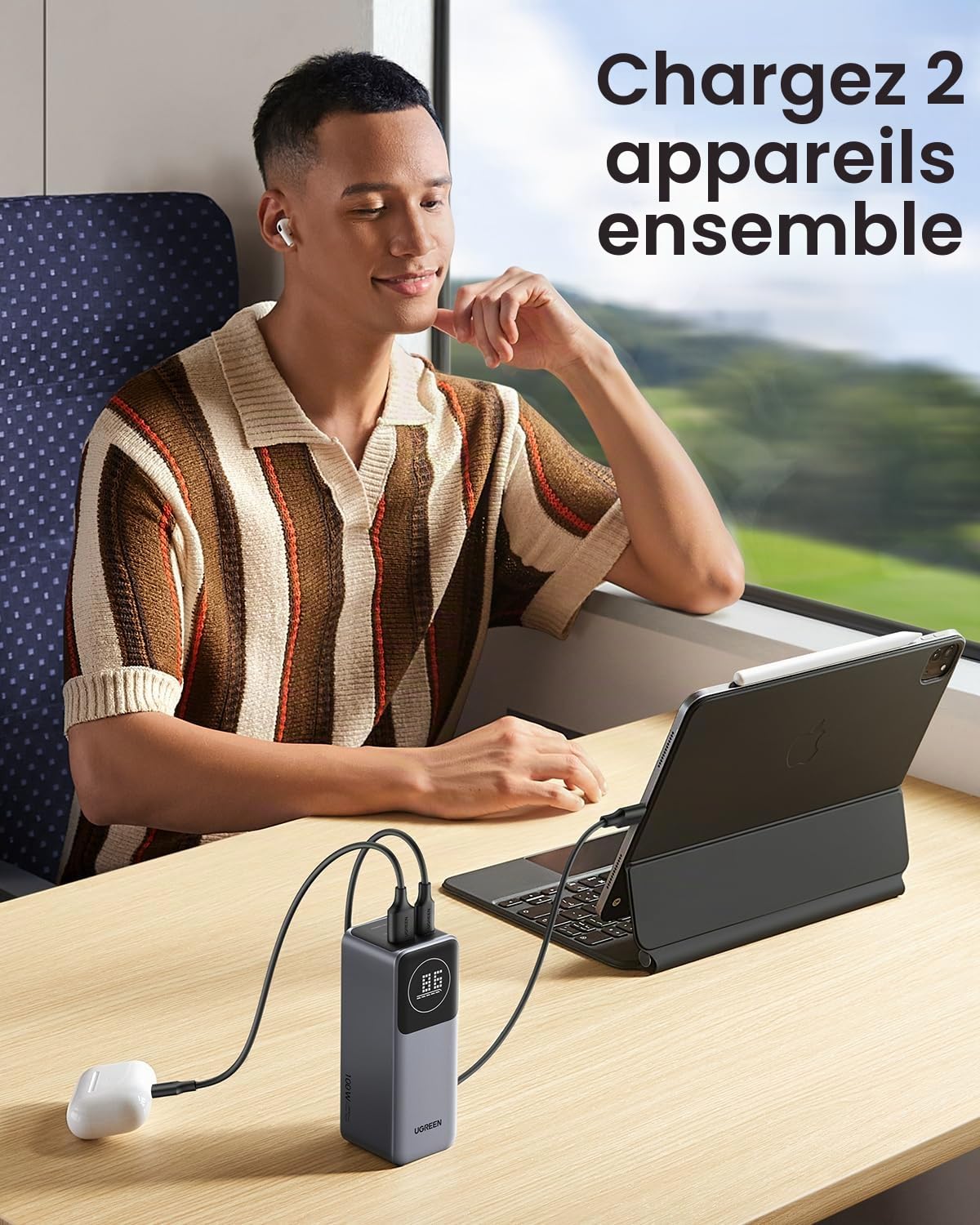 Batterie urgence UGREEN 12000 mAh Gris anodisé