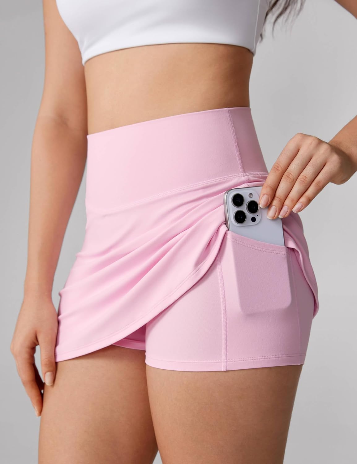 UNISSU Hugcurve Tennis Skirts for Women with Inner Pockets High Waisted Athletic Skorts for Running Golf Workout Sports