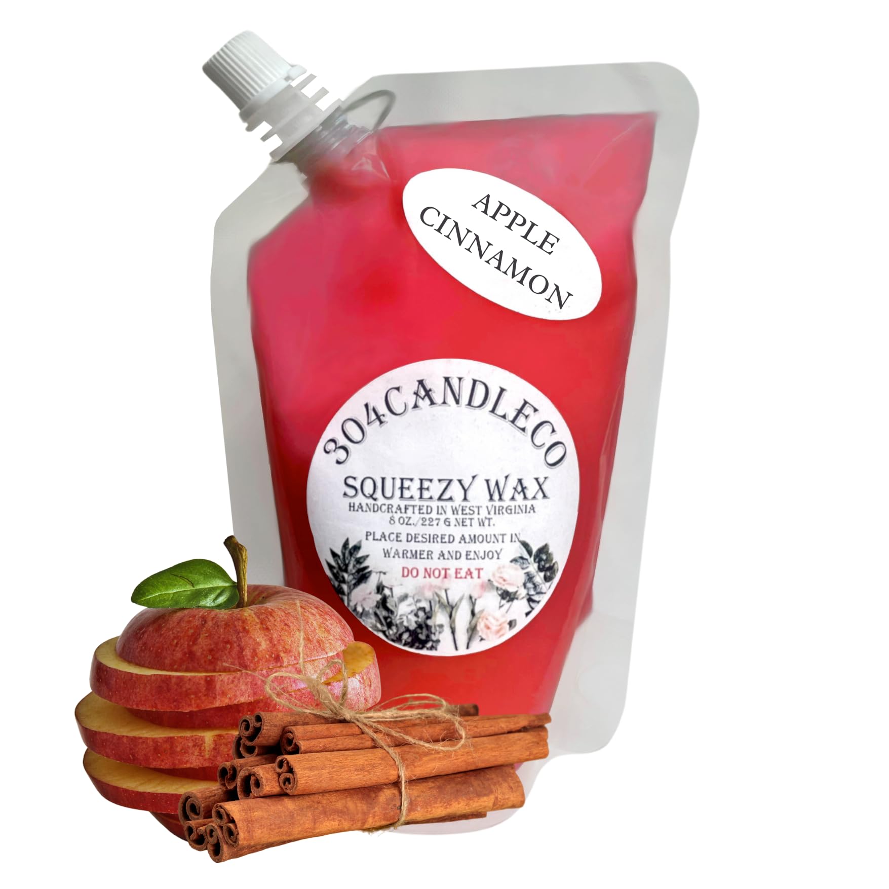 304CandleCo Large Squeeze Soy Wax Melt - 50 SCENTS! - Highly Fragrant & Hand-Crafted - Easy Mix & Match - American Made - Perfect for Wax Warmers (3oz, Apple Cinnamon)