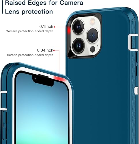 Miniatura 3 de I-HONVA Funda para iPhone 13 Pro Max, a prueba de golpes, a prueba de caídas, 3 capas de protección de cuerpo completo sin protector de pantalla,