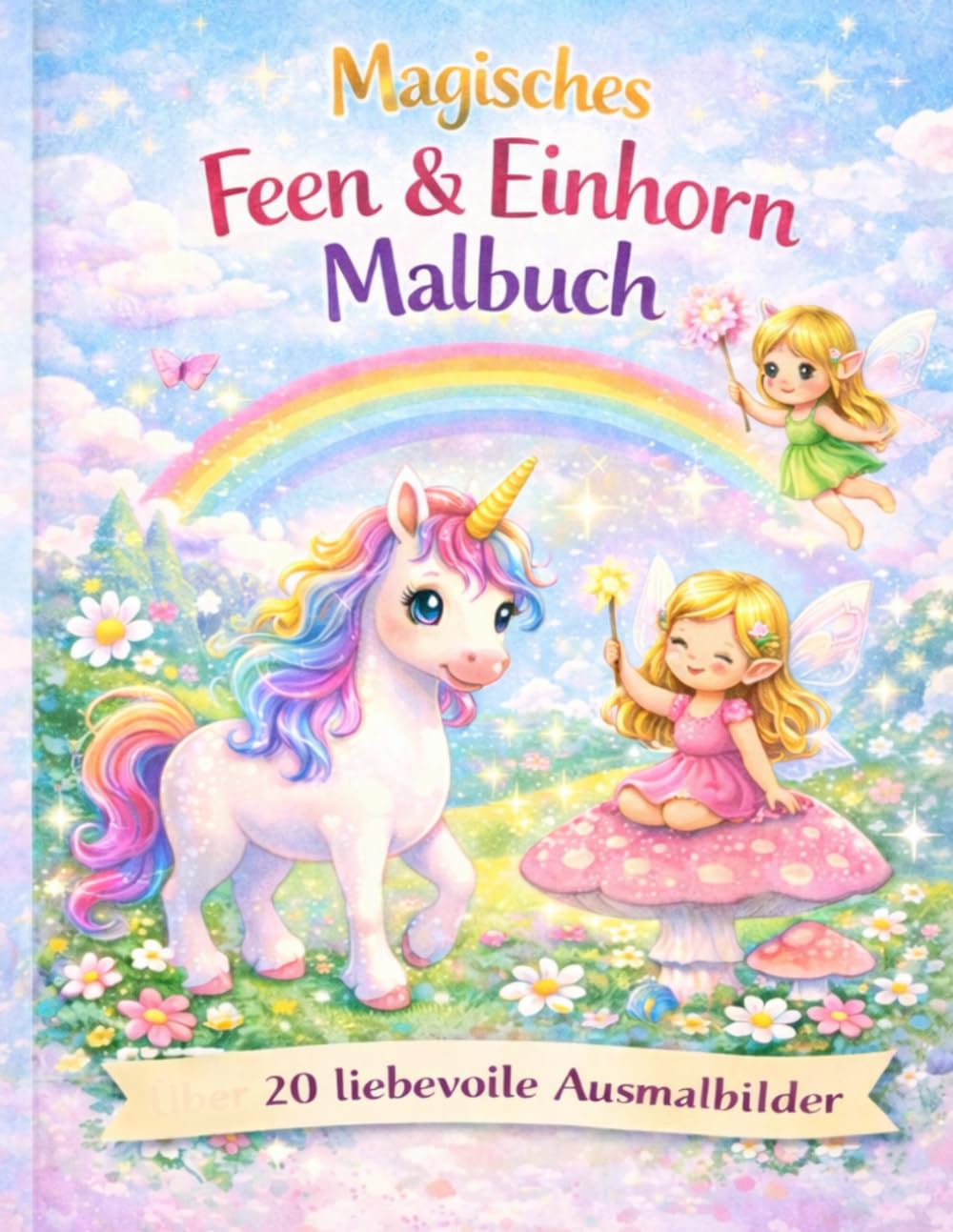 Magisches Feen & Einhorn Malbuch: Über 20 liebevolle Ausmalbilder für Kinder ab 4 Jahren